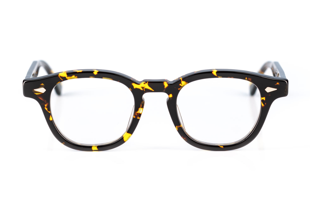 Julius Tart – AR – Tokyo Tortoise – vintage Brille schwarz mit gelben Flecken – made in Japan – KITSCHENBERG Brillen