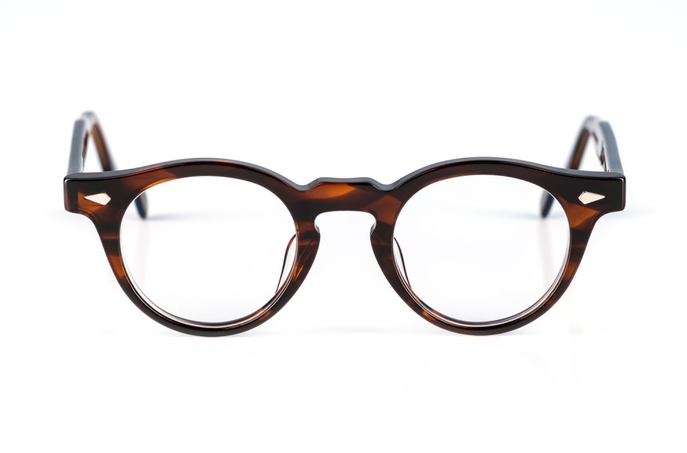 Julius Tart – Harold – Demi Amber – braun melierte vintage Pantobrille – handgenietete Gelenke – made in Japan – KITSCHENBERG Brillen