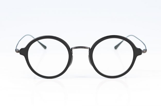 KameManNen – 1110 – BK-MBK – schwarz - rund – Kombi Acetat - Vintage – Retro – Titan - Made in Japan - KITSCHENBERG Brillen