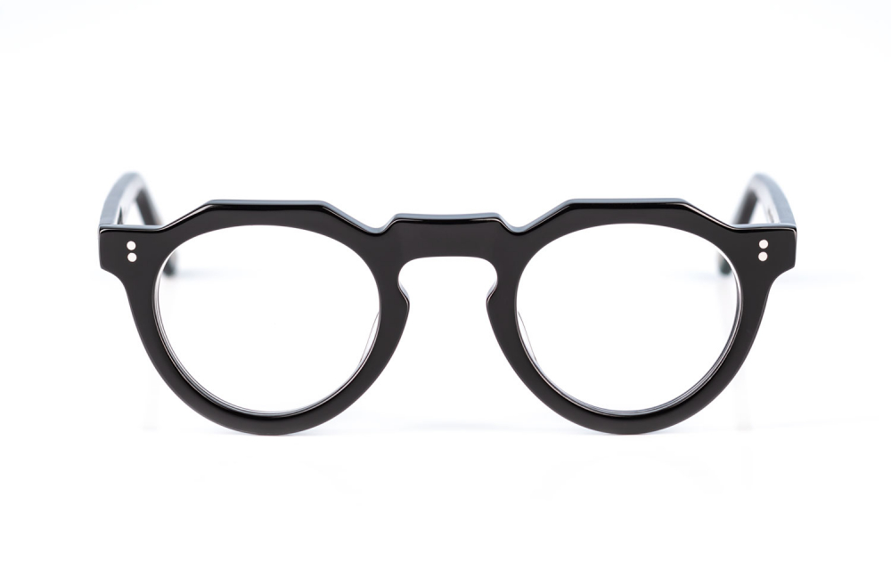 Lesca – Pica – Black – Kronenpanto – schwarze handgenietete Brille – handmade in France – KITSCHENBERG Brillen