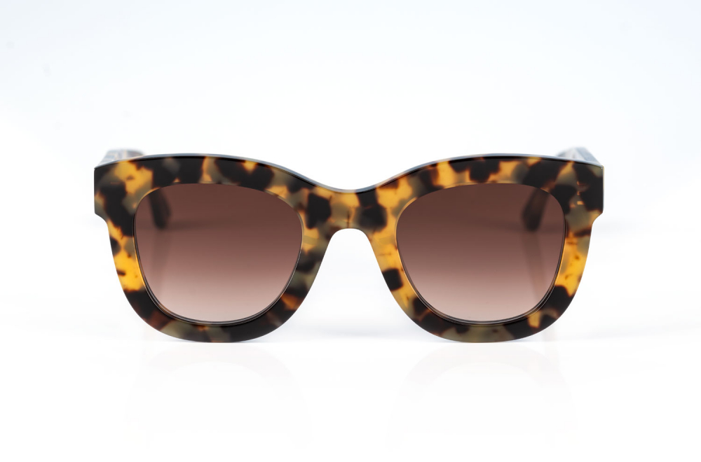 Thierry Larsy – tortoise farbige Sonnenbrille – braun verlaufende Gläser – Dickes Acetat – Damenbrille – KITSCHENBERG Brillen